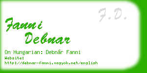 fanni debnar business card