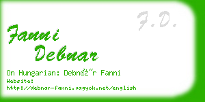 fanni debnar business card